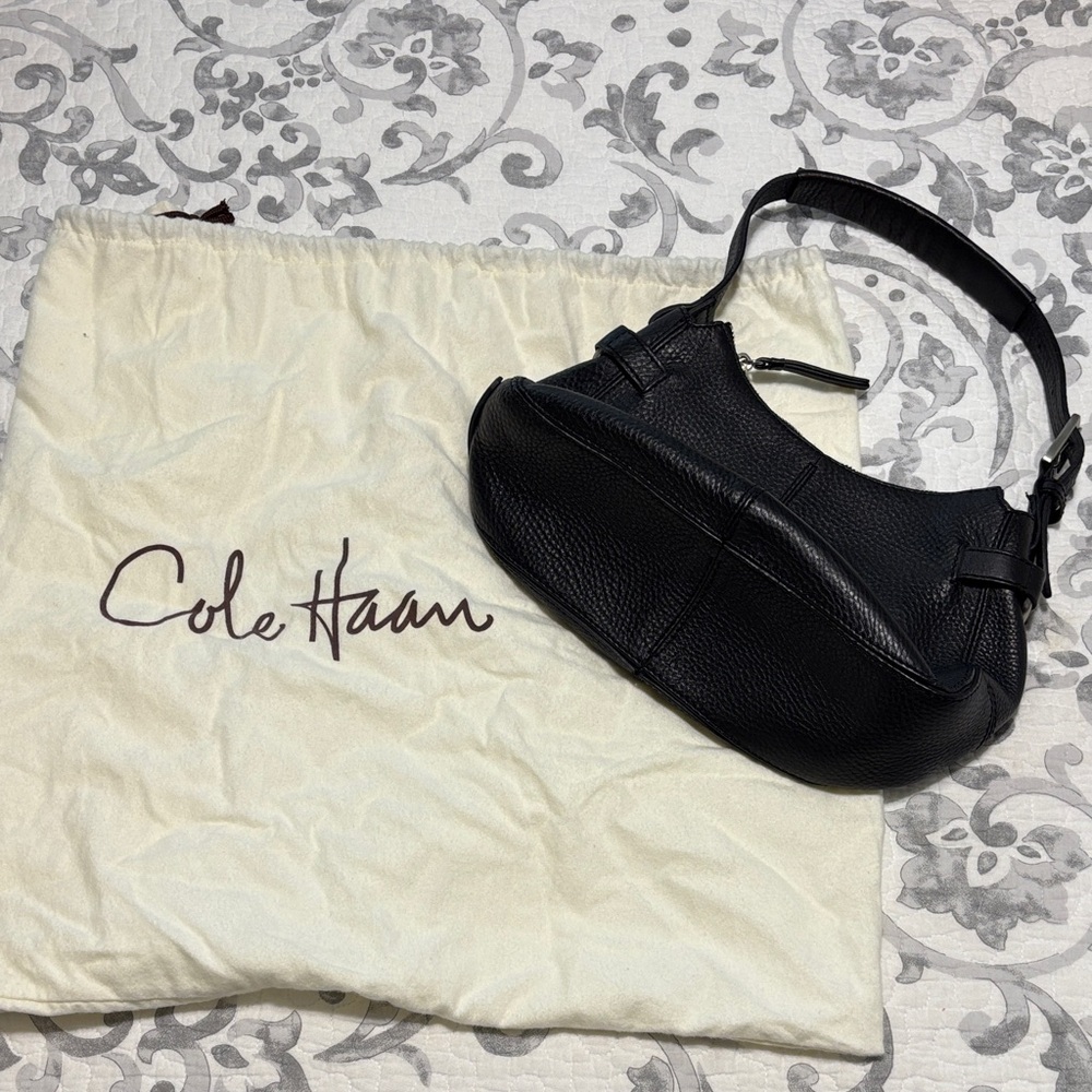 Cole Haan Black Pebbled Leather Shoulder Bag
